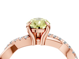 Rose gold Fancy Yellow Pear  Cut Diamond Twist Band Solitaire with Prong Setting_48