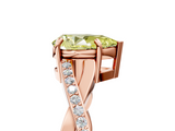 Rose gold Fancy Yellow Pear  Cut Diamond Twisted Band Engagement Ring with Prong Setting_8