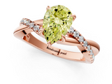 Rose gold Fancy Yellow Pear  Cut Diamond Twisted Band with Pavé Setting and Four-Prong Setting_21