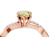 Rose gold Fancy Yellow Pear  Cut Diamond Twisted Band with Pavé Setting and Four-Prong Setting_24