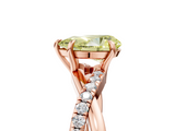 Rose gold Fancy Yellow Pear  Cut Diamond Twisted Band with Pavé Setting and Four-Prong Setting_25