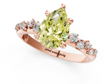 Rose gold Fancy Yellow Pear  Cut Diamond Vine Band with Four-Prong Setting_72