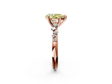 Rose gold Fancy Yellow Pear  Cut Diamond Vine Band with Four-Prong Setting_73