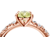 Rose gold Fancy Yellow Pear  Cut Diamond Vine Band with Four-Prong Setting_75