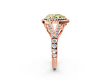 Rose gold Fancy Yellow Pear  Cut Double Halo Split Shank Diamond Ring with Prong Setting_51