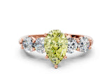 Rose gold Fancy Yellow Pear  Cut Five-Stone Prong Set Diamond Ring with Classic Band_32
