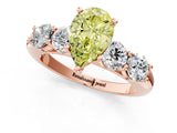 Rose gold Fancy Yellow Pear  Cut Five-Stone Prong Set Diamond Ring with Classic Band_33