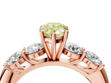 Rose gold Fancy Yellow Pear  Cut Five-Stone Prong Set Diamond Ring with Classic Band_36