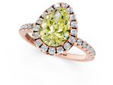 Rose gold Fancy Yellow Pear  Cut Halo Diamond Engagement Ring with Pave Band and Four-Prong Setting_22