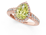 Rose gold Fancy Yellow Pear  Cut Halo Diamond Engagement Ring with Pave Band and Four-Prong Setting_29