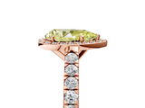 Rose gold Fancy Yellow Pear  Cut Halo Diamond Engagement Ring with Pave Band and Four-Prong Setting_33