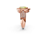 Rose gold Fancy Yellow Pear Cut Halo Diamond Engagement Ring with Pave Split Shank and Four-Prong Setting_2