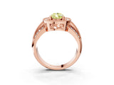 Rose gold Fancy Yellow Pear Cut Halo Diamond Engagement Ring with Pave Split Shank and Four-Prong Setting_3