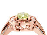 Rose gold Fancy Yellow Pear Cut Halo Diamond Engagement Ring with Pave Split Shank and Four-Prong Setting_4