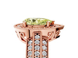 Rose gold Fancy Yellow Pear Cut Halo Diamond Engagement Ring with Pave Split Shank and Four-Prong Setting_5