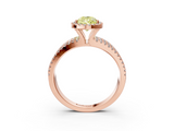 Rose gold Fancy Yellow Pear  Cut Halo Diamond Engagement Ring with Split Shank and Four-Prong Setting_23