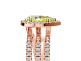 Rose gold Fancy Yellow Pear  Cut Halo Diamond Engagement Ring with Split Shank and Four-Prong Setting_25