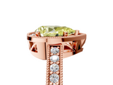 Rose gold Fancy Yellow Pear  Cut Halo Diamond Pave Band Ring with Four-Prong Setting_50