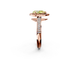 Rose gold Fancy Yellow Pear  Cut Halo Diamond Pave Band with Four-Prong Setting_39