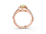 Rose gold Fancy Yellow Pear  Cut Halo Diamond Pave Band with Four-Prong Setting_40
