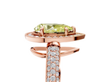 Rose gold Fancy Yellow Pear  Cut Halo Diamond Pave Band with Four-Prong Setting_42