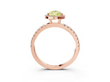 Rose gold Fancy Yellow Pear Cut Halo Diamond Pave Band with Prong Setting_3