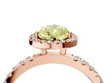 Rose gold Fancy Yellow Pear Cut Halo Diamond Pave Band with Prong Setting_4