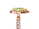 Rose gold Fancy Yellow Pear Cut Halo Diamond Pave Band with Prong Setting_5