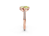 Rose gold Fancy Yellow Pear  Cut Halo Diamond Ring with Channel Set Band and Four-Prong Setting_34