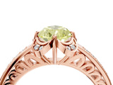 Rose gold Fancy Yellow Pear  Cut Halo Diamond Ring with Channel Set Band and Four-Prong Setting_36