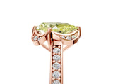 Rose gold Fancy Yellow Pear  Cut Halo Diamond Ring with Channel Set Band and Four-Prong Setting_37