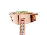 Rose gold Fancy Yellow Pear  Cut Halo Diamond Ring with Pavé Band and Milgrain Prong Setting_38