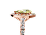 Rose gold Fancy Yellow Pear Cut Halo Diamond Ring with Pavé Band and Three-Prong Setting_5