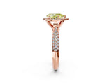 Rose gold Fancy Yellow Pear Cut Halo Diamond Ring with Pavé Band_2