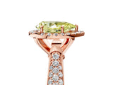 Rose gold Fancy Yellow Pear Cut Halo Diamond Ring with Pavé Band_5