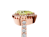 Rose gold Fancy Yellow Pear  Cut Halo Diamond Ring with Pave Band and Four-Prong Setting_29