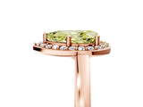 Rose gold Fancy Yellow Pear Cut Halo Diamond Ring with Solitaire Band and Prong Setting_5