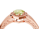 Rose gold Fancy Yellow Pear Cut Halo Diamond Split Shank Ring with Prong Setting_4