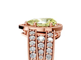 Rose gold Fancy Yellow Pear Cut Halo Diamond Split Shank Ring with Prong Setting_5