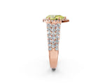 Rose gold Fancy Yellow Pear Cut Halo Pavé Diamond Engagement Ring with Split Shank and Four-Prong Setting_5