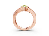 Rose gold Fancy Yellow Pear  Cut Halo Pave Band Four-Prong Ring_52