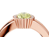 Rose gold Fancy Yellow Pear  Cut Halo Pave Band Four-Prong Ring_53