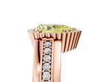 Rose gold Fancy Yellow Pear  Cut Halo Pave Band Four-Prong Ring_54