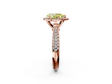Rose gold Fancy Yellow Pear  Cut Halo Pave Band Four-Prong Setting Ring_38