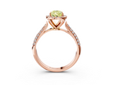 Rose gold Fancy Yellow Pear  Cut Halo Pave Band Four-Prong Setting Ring_39