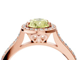 Rose gold Fancy Yellow Pear Cut Halo Round Diamond Pavé Band with Four-Prong Setting_7