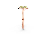 Rose gold Fancy Yellow Pear Cut Halo Round Diamond Solitaire Ring with Pavé Band and Four-Prong Setting_14