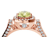 Rose gold Fancy Yellow Pear Cut Halo Round Diamond Twist Band with Four-Prong Setting_4