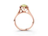 Rose gold Fancy Yellow Pear  Cut Halo Solitaire Engagement Ring with Square Band and Four-Prong Setting_69