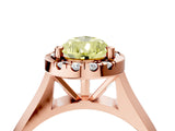 Rose gold Fancy Yellow Pear  Cut Halo Solitaire Engagement Ring with Square Band and Four-Prong Setting_70